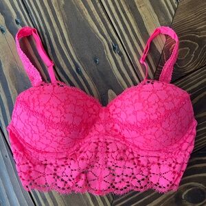 PINK VS hot pink padded bralette size small